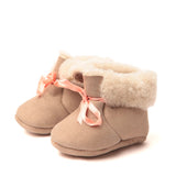 MHUG Pink Bow sheepskin slippers