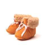 MHUG Hazelnut sheepskin slippers Pink bow